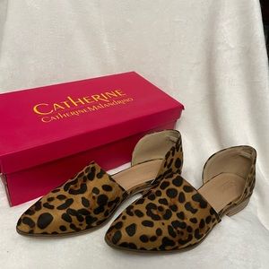 Catherine Malandrino Women’s Alaney Leopard Ultra Suede Flats Size 8